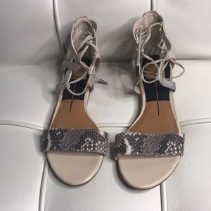 Dolce Vita Shoes | Dolce Vita 7.5 Ivory Snake Print Lace Up Sandals